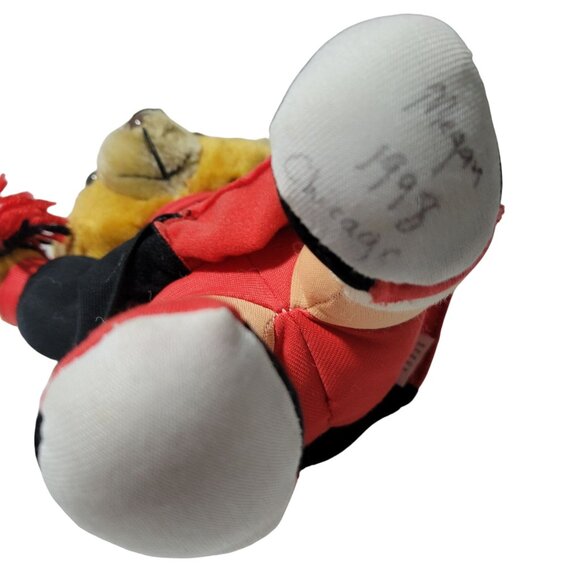 Vintage Chicago Bulls Cheerleader Bear NBA Basketball Pom Poms Plush Toy - Picture 3 of 5